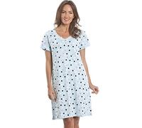 Camille Womens Smooth Soft Cotton Summer Nightshirts 10-12 Blue Polka Dot