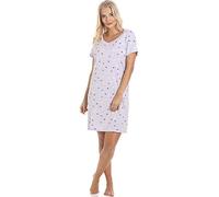 Camille Womens Smooth Soft Cotton Summer Nightshirts 18-20 Lilac Heart