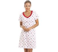 Camille Womens Smooth Soft Cotton Summer Nightshirts 18-20 White Heart