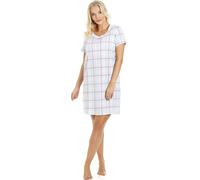 Camille Womens Smooth Soft Cotton Summer Nightshirts 18-20 Blue Check