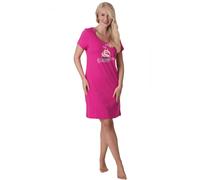 Camille Womens Nightdresses Smooth Soft 100% Cotton - Short Sleeved Breathable & Lightweight Summer Nighties - Vibrant Pink Delicious Ice Cream - 10-12