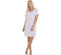 Camille Womens Smooth Soft Cotton Summer Nightshirts 18-20 Lilac Heart