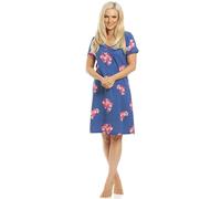 Camille Womens Smooth Soft Cotton Summer Nightshirts 14-16 Navy Orchid