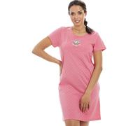 Camille Womens Smooth Soft Cotton Summer Nightshirts 18-20 Pink Owl