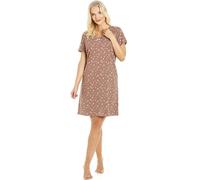 Camille Womens Smooth Soft Cotton Summer Nightshirts 10-12 Brown Polka Dot
