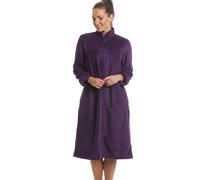 Camille Women's Soft Fleece Zip Front Housecoat in Purple | Size: 10/12