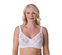 Camille Soft Lace Cup Non-Wired Bra for Women - Delicate Lace Bra with Wireless Full Coverage Cups & Adjustable Strap 40D White