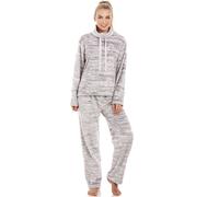 Camille Women's Speckled Supersoft Fleece Pyjama Set in Grey | Size: 8-10 Camille Grey 8-10