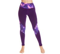 Camille Womens Sportswear Purple & Pink Full Length Leggings - Purple - S