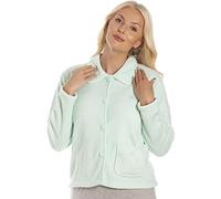 Camille Womens Supersoft Fleece Bed Jacket - Luxury Collared Warm Sleep Top - Button up & Long Sleeved Mint 10-12