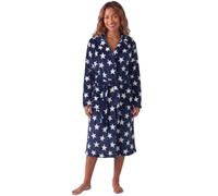 Camille Women's Supersoft Fleece Hooded Dressing Gown | Long-Sleeve, Calf-Length Bathrobe, Wrap Belt Tie Fastening & Front Pockets, Lightweight Fluffy, Cosy Luxury