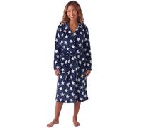 Camille Women's Supersoft Fleece Hooded Dressing Gown | Long-Sleeve, Calf-Length Bathrobe, Wrap Belt Tie Fastening & Front Pockets, Lightweight Fluffy, Cosy Luxury