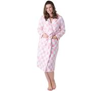 Camille Women's Supersoft Fleece Hooded Dressing Gown | Long-Sleeve, Calf-Length Bathrobe, Wrap Belt Tie Fastening & Front Pockets, Lightweight Fluffy, Cosy Luxury