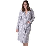 Camille Women's Supersoft Fleece Hooded Dressing Gown | Long-Sleeve, Calf-Length Bathrobe, Wrap Belt Tie Fastening & Front Pockets, Lightweight Fluffy, Cosy Luxury