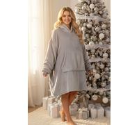 Camille Women's Supersoft Oversized Hoodie Heavy Weight Sherpa Fleece Wearable Hooded Blanket with Elasticated Cuffs & Giant Pocket in Light Grey Camille Light Grey One Size