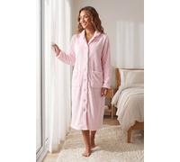 Camille Women's Supersoft Popcorn Textured Fleece Housecoat in Pink | Size: 14/16