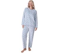 Camille Women's Supersoft Printed Full Length Pyjama Set in Aqua | Size: 10-12 Camille Aqua 10-12