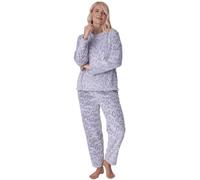 Camille Women's 2 Piece Super Soft Pyjama Set - Thick Fleece Full Length PJ Set -Long Sleeved with Elasticated Waist for Ultimate Comfort & Warmth 18-20 Grey