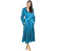 Camille Womens Teal Long Satin Wraps - TEAL - 18-20