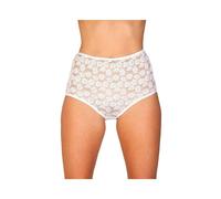 Camille Womens Three Pack Polycotton Floral Lace Maxi Full Briefs 20 Black