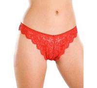 Camille Women's Three Pack Floral Lace Thongs in Red | Size: 18-20 Camille Red 18-20