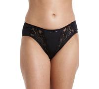Camille Womens Three Pack Black High Leg Floral Lace Panel Briefs 20