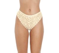 Camille Womens Three Pack Ivory Floral Lace Melody Thongs 14 Ivory