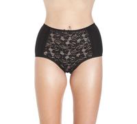Camille Womens 3 Pack Lace Front Full Briefs | Lightweight & Comfortable Cotton/Elastane Blend Underwear | Soft, Stretchy Womens Knickers with Lace Front Panel | Fast Dry | Everyday Wear | 14 Black