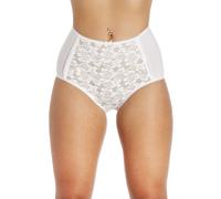 Camille Womens 3 Pack Lace Front Full Briefs 18 White