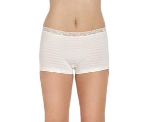 Camille Womens Three Pack Luxury Soft Seamless Ivory Black Boxer Shorts S-M Ivory 3 Pack
