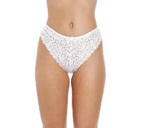 Camille Womens Three Pack White Floral Lace Melody Thong 12