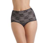 Two Pack Seamfree High Waist Floral Mesh Shapewear Briefs Camille Dark Grey 10-12
