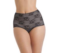 Two Pack Seamfree High Waist Floral Mesh Shapewear Briefs Camille Dark Grey 14-16