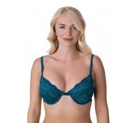 Camille Women's Floral Lace Padded Underwired Bra in Teal | Size: 36D Camille Teal 36D