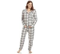 Camille Womens Various Check Print Flannel Pyjama Sets - LIGHT PINK/BLACK - 16