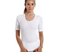 Camille Womens White Short Sleeved Round Neck Thermal T-Shirt 8-10