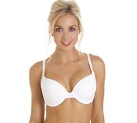 Camille Womens White Underwired Moulded Cup Multiway Bra 36DD