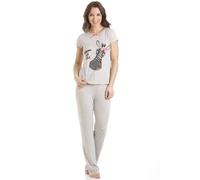 Camille Women's Zebra Motif Pyjama Set in Grey | Size: 10-12 Camille Grey 10-12