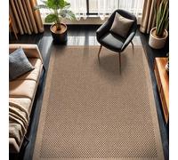 CAMILSON Easy Jute Rug 6x9, Indoor Outdoor Natural Color Fiber Area Rugs for Living Room Patio and Kitchen Rug, Sisal Boho Woven Design, Easy-Cleaning, Washable Outside Carpet Alfombras Para(6 x 9)