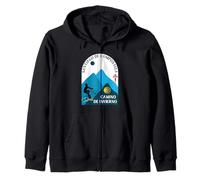 Camino de Invierno Bicycle Man Santiago de Compostela 2026 Zip Hoodie