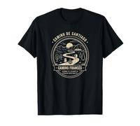 Camino de Santiago Camino Frances Hiking Retro Badge T-Shirt