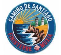Camino de Santiago Finisterre Muxia Patch (3.5 Inch) Embroidered Iron/Sew-on Badge Travel Spain Souvenir Vacation Emblem DIY Gift Patches