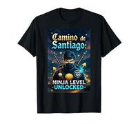 Camino de Santiago Ninja Level Unlocked Bright Ninja Hiking T-Shirt