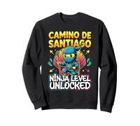 Camino de Santiago Ninja Level Unlocked Funny Cartoon Style Sweatshirt