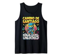 Camino de Santiago Ninja Level Unlocked Funny Cartoon Style Tank Top