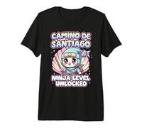 Camino de Santiago Ninja Level Unlocked Kawaii Anime Pilgrim Premium T-Shirt