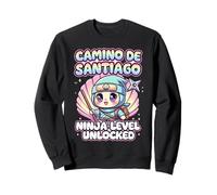 Camino de Santiago Ninja Level Unlocked Kawaii Anime Pilgrim Sweatshirt