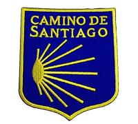 Camino De Santiago Patch (3 Inch) Embroidered Iron/Sew on Badge Way of St James Scallop Shell Pilgrim Walk Souvenir