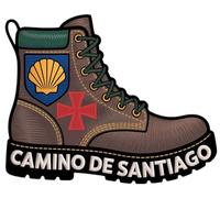 Camino De Santiago Patch Embroidered Iron-on/Sew-on Badge (4 Inch) Saint James Way Buen Camino Boot Emblem Scallop Souvenir Gift Patches