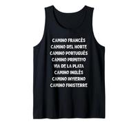 Camino de Santiago Routes Distressed Pilgrim Spain Frances Tank Top